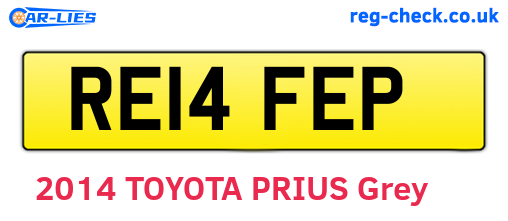 RE14FEP are the vehicle registration plates.