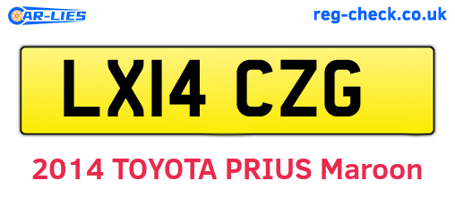 LX14CZG are the vehicle registration plates.
