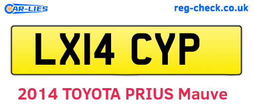 LX14CYP are the vehicle registration plates.
