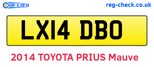 LX14DBO are the vehicle registration plates.