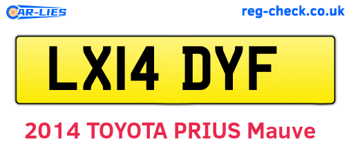 LX14DYF are the vehicle registration plates.