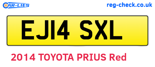 EJ14SXL are the vehicle registration plates.