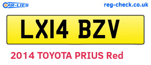 LX14BZV are the vehicle registration plates.
