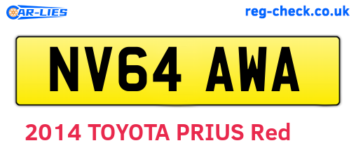 NV64AWA are the vehicle registration plates.