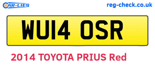 WU14OSR are the vehicle registration plates.