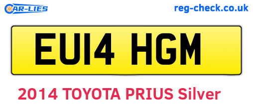 EU14HGM are the vehicle registration plates.