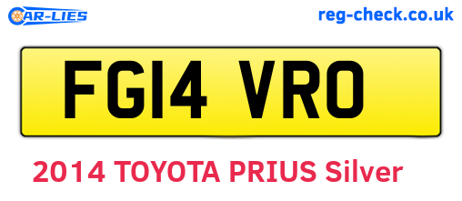 FG14VRO are the vehicle registration plates.