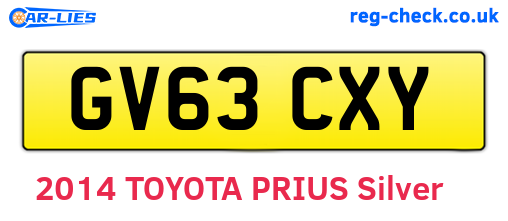 GV63CXY are the vehicle registration plates.