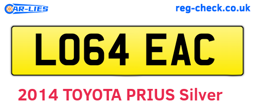 LO64EAC are the vehicle registration plates.
