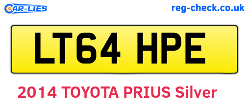 LT64HPE are the vehicle registration plates.