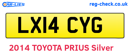 LX14CYG are the vehicle registration plates.