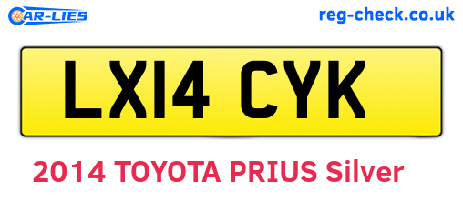 LX14CYK are the vehicle registration plates.