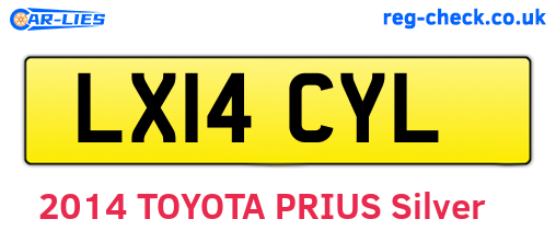 LX14CYL are the vehicle registration plates.