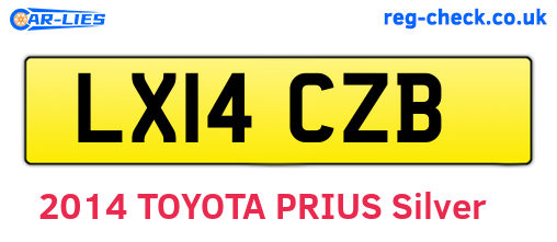 LX14CZB are the vehicle registration plates.