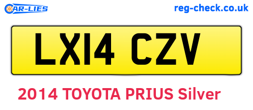 LX14CZV are the vehicle registration plates.