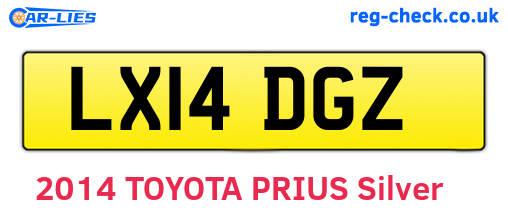 LX14DGZ are the vehicle registration plates.