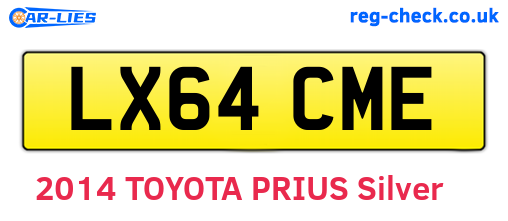LX64CME are the vehicle registration plates.