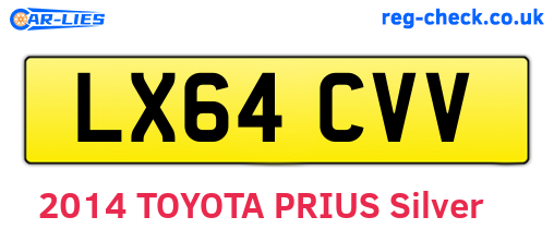 LX64CVV are the vehicle registration plates.