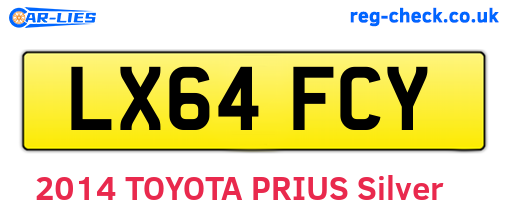 LX64FCY are the vehicle registration plates.