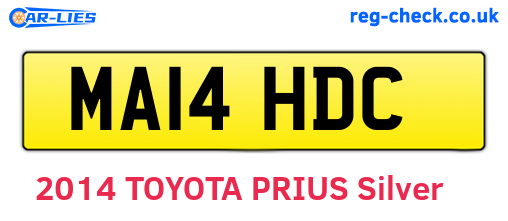 MA14HDC are the vehicle registration plates.