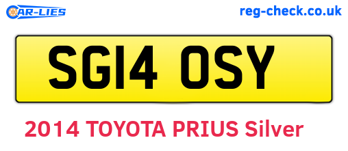 SG14OSY are the vehicle registration plates.