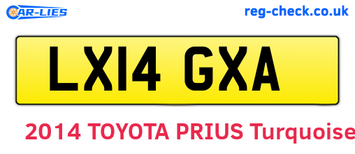 LX14GXA are the vehicle registration plates.