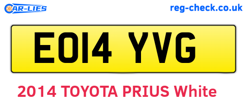EO14YVG are the vehicle registration plates.