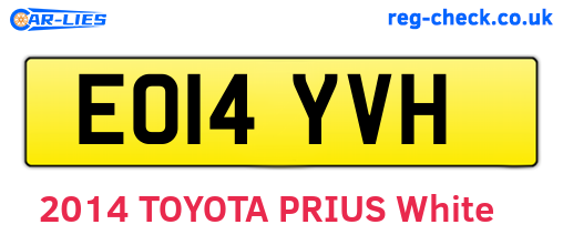 EO14YVH are the vehicle registration plates.