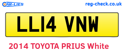 LL14VNW are the vehicle registration plates.