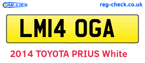 LM14OGA are the vehicle registration plates.