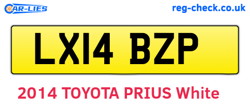 LX14BZP are the vehicle registration plates.