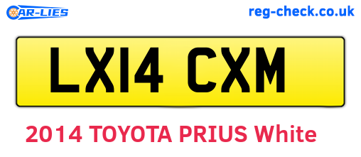 LX14CXM are the vehicle registration plates.