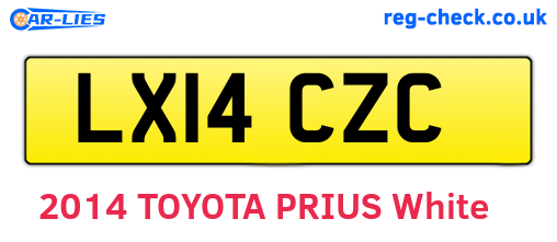 LX14CZC are the vehicle registration plates.