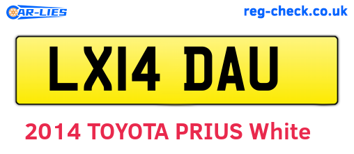 LX14DAU are the vehicle registration plates.