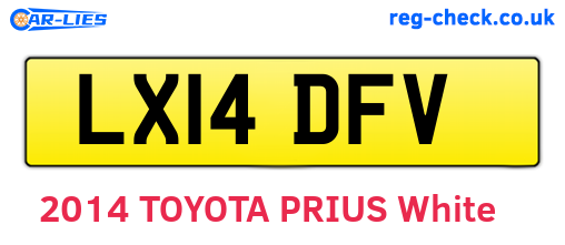 LX14DFV are the vehicle registration plates.