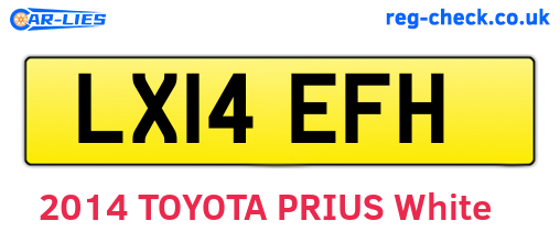 LX14EFH are the vehicle registration plates.