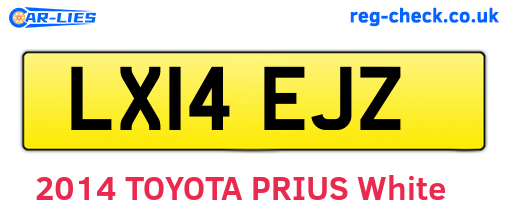 LX14EJZ are the vehicle registration plates.