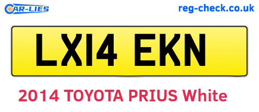 LX14EKN are the vehicle registration plates.