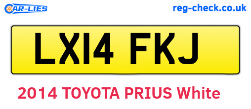 LX14FKJ are the vehicle registration plates.