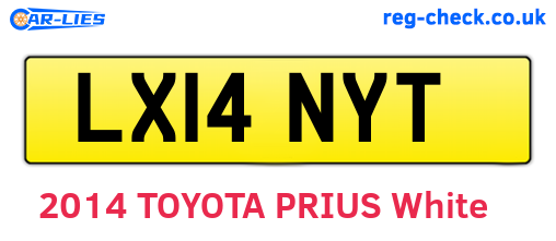 LX14NYT are the vehicle registration plates.