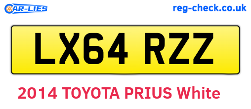 LX64RZZ are the vehicle registration plates.