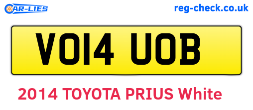 VO14UOB are the vehicle registration plates.