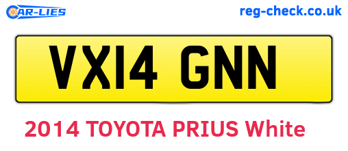 VX14GNN are the vehicle registration plates.