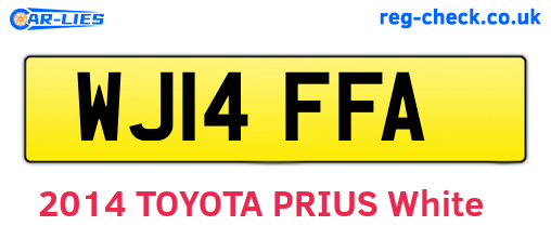 WJ14FFA are the vehicle registration plates.