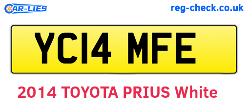 YC14MFE are the vehicle registration plates.