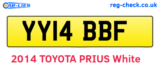 YY14BBF are the vehicle registration plates.