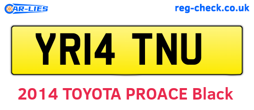 YR14TNU are the vehicle registration plates.