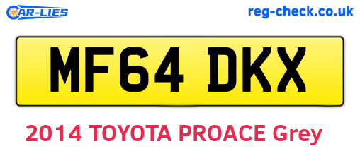 MF64DKX are the vehicle registration plates.