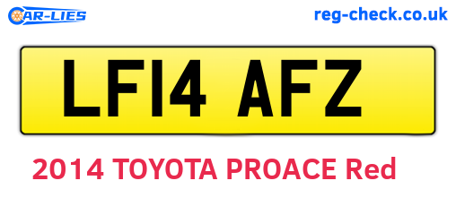 LF14AFZ are the vehicle registration plates.