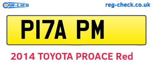 P17APM are the vehicle registration plates.